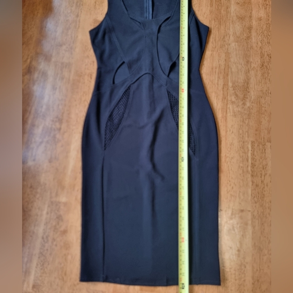 Rehab Sexy Black Bodycon Sleeveless Dress With Mesh And Cut Outs - Picture 9 of 11